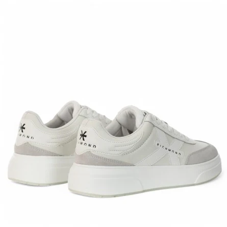 John Richmond sneakers in pelle e suede bianco ecrù