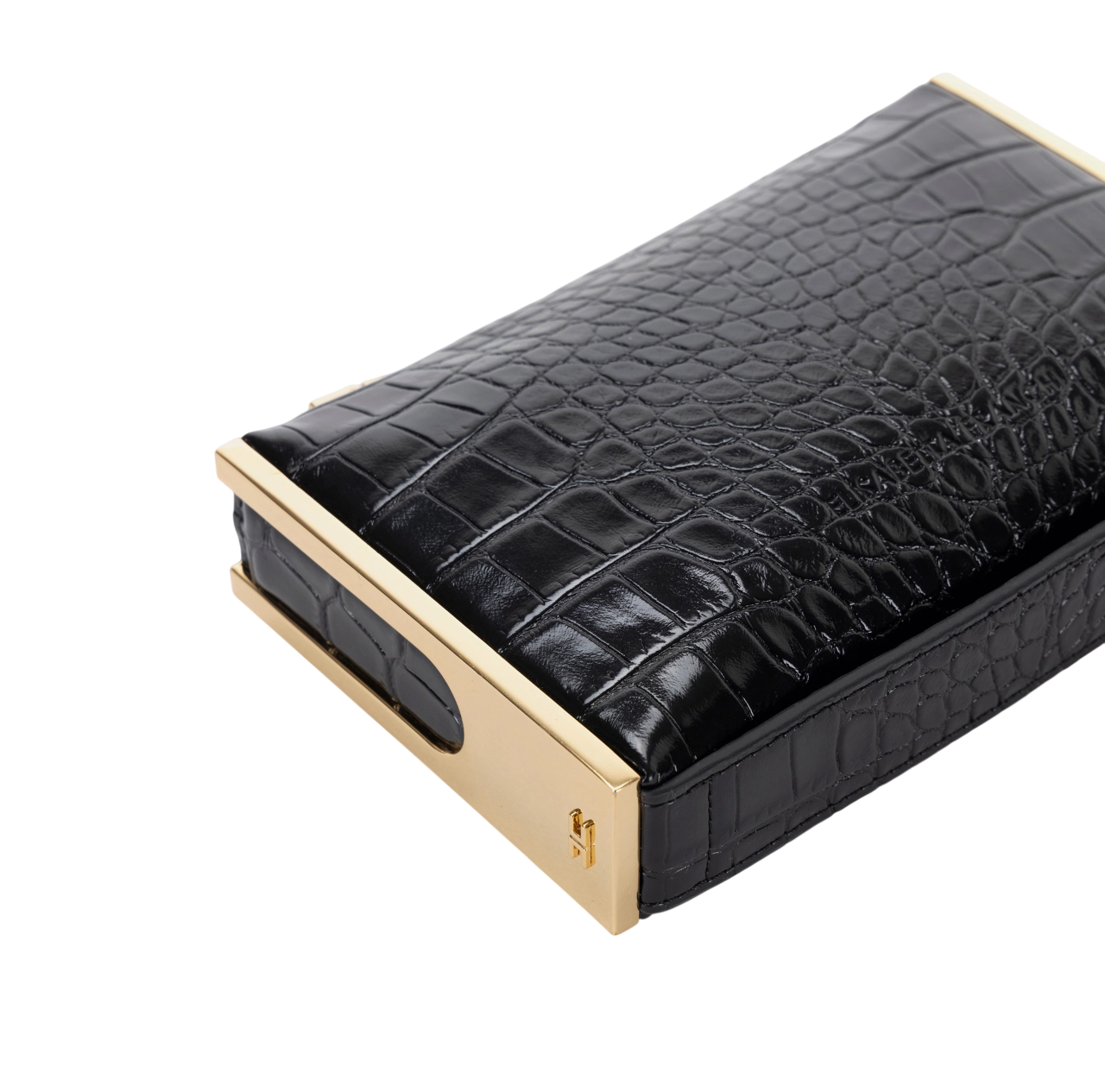 Elisabetta Franchi clutch in ecopelle coccodrillo nero