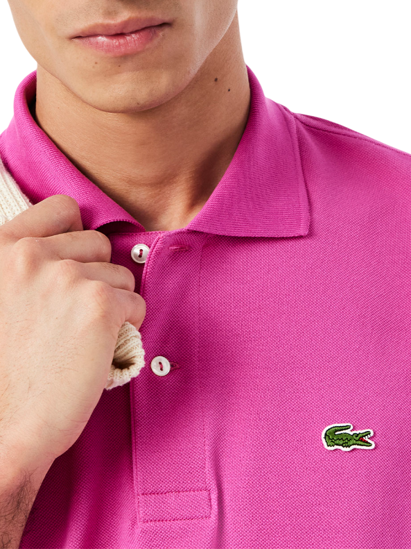 Lacoste polo manica corta 12.12 in piquè fucsia