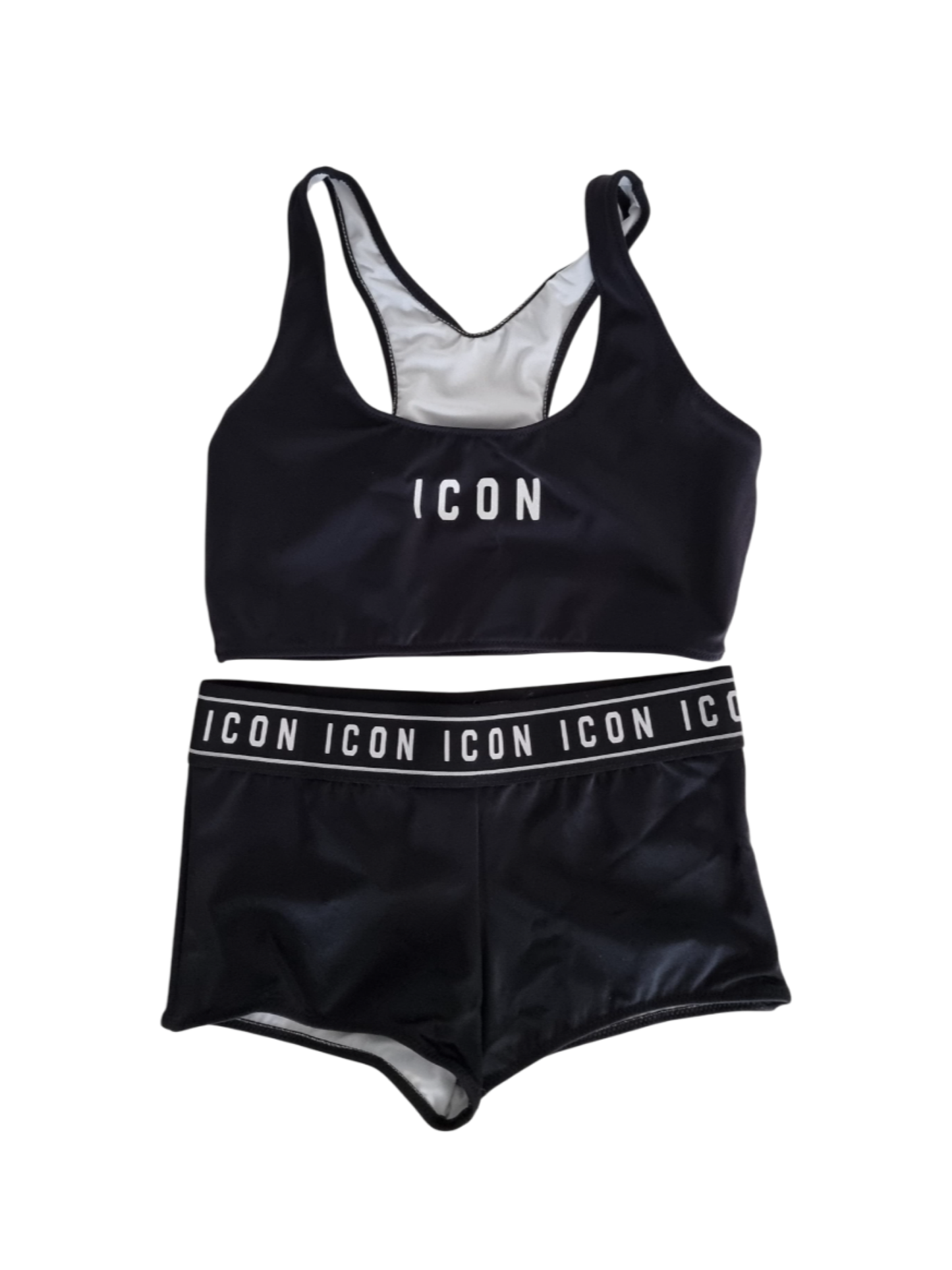Icon bikini bambina top e culotte nero
