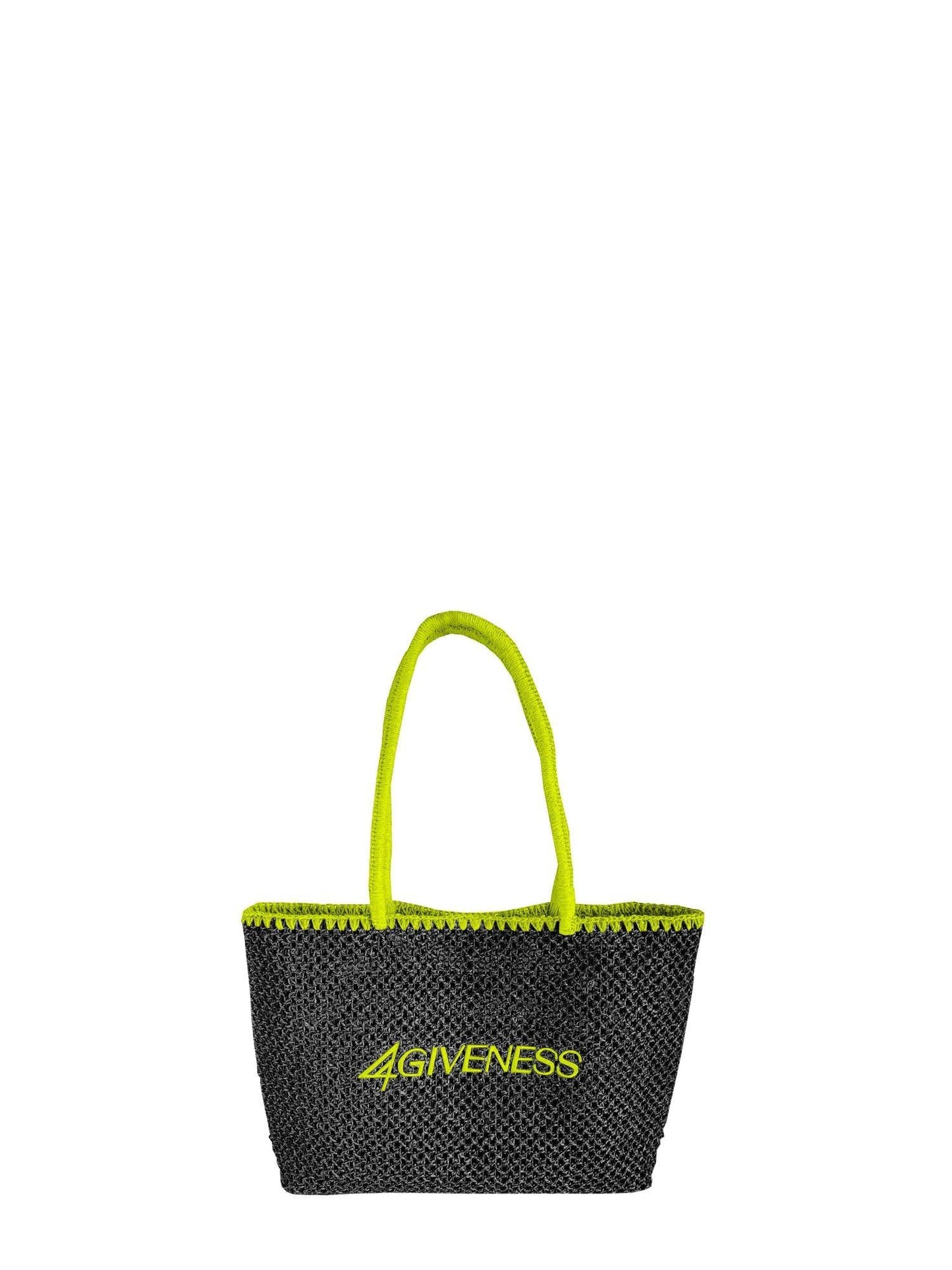 4giveness borsa mare in paglia nero giallo