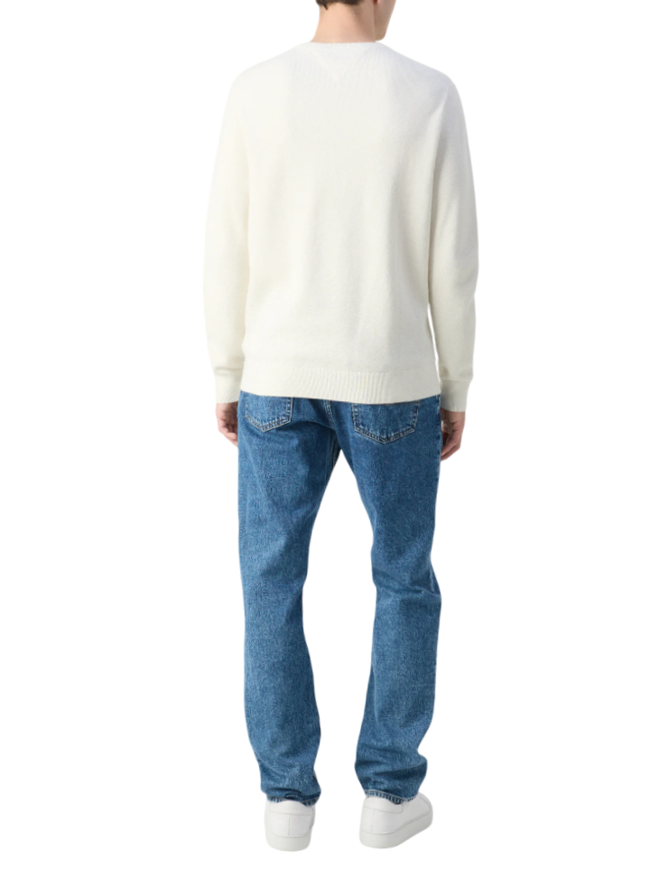 Tommy Hilfiger maglia girocollo in cotone avorio