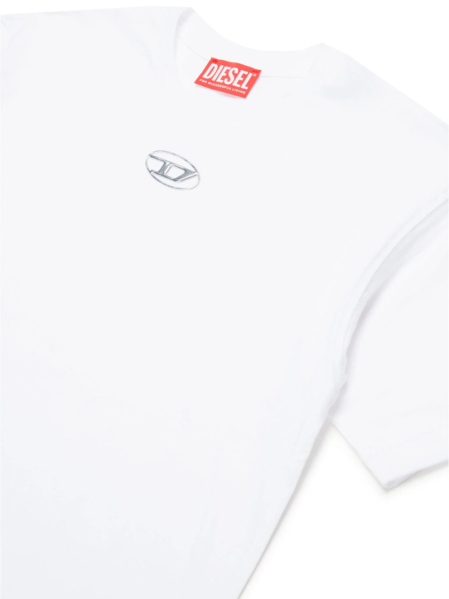 Diesel T-shirt manica corta Tmarcus con logo iconico bianco