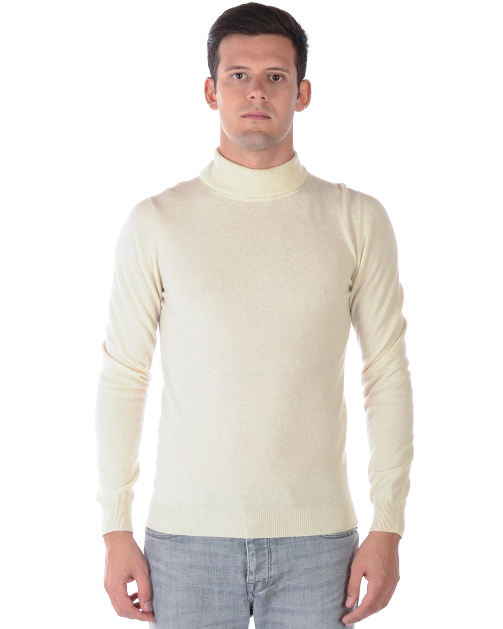 Elegante Maglia Daniele Alessandrini Blu M in Lana e Cashmere - mem39