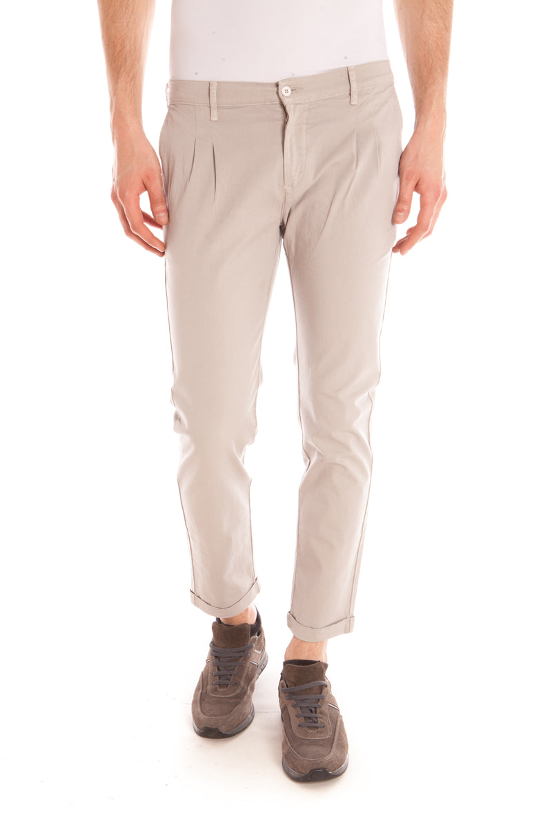 Pantaloni Skinny Cropped Beige Daniele Alessandrini - mem39