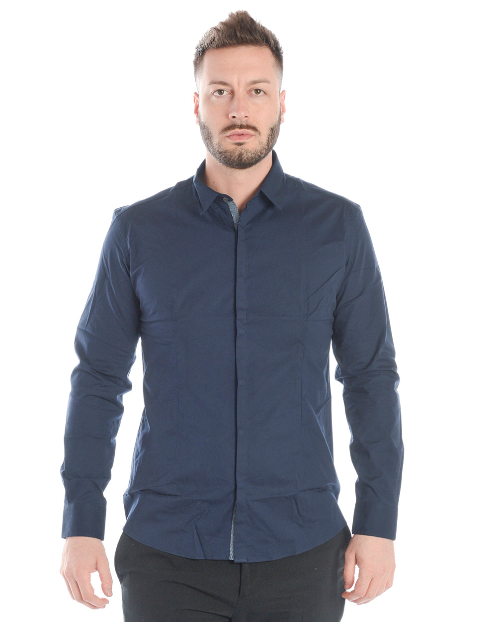 Camicia Daniele Alessandrini Blu Eleganza Classica - mem39