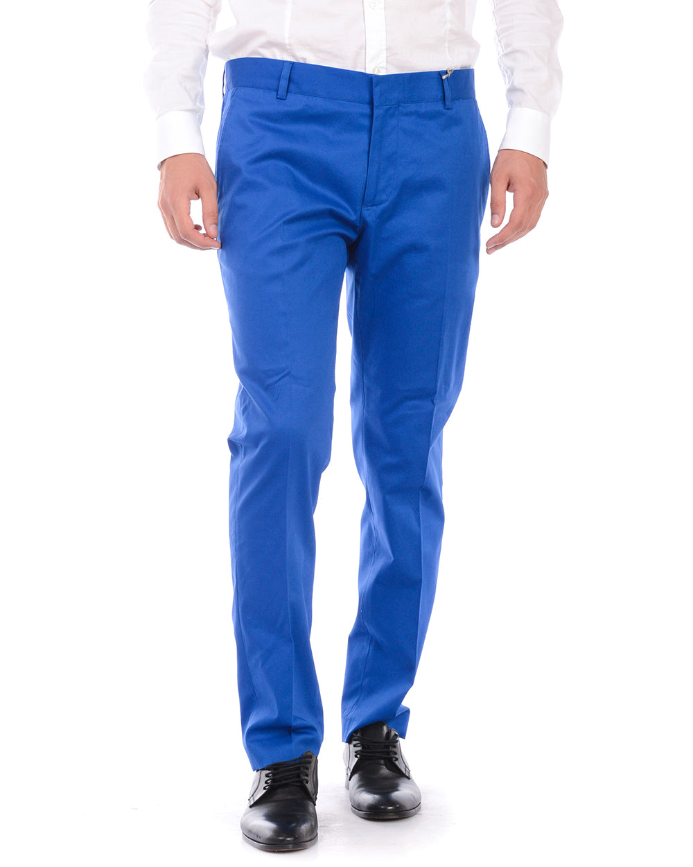 Pantaloni Daniele Alessandrini Blu Cotone Elastan - mem39