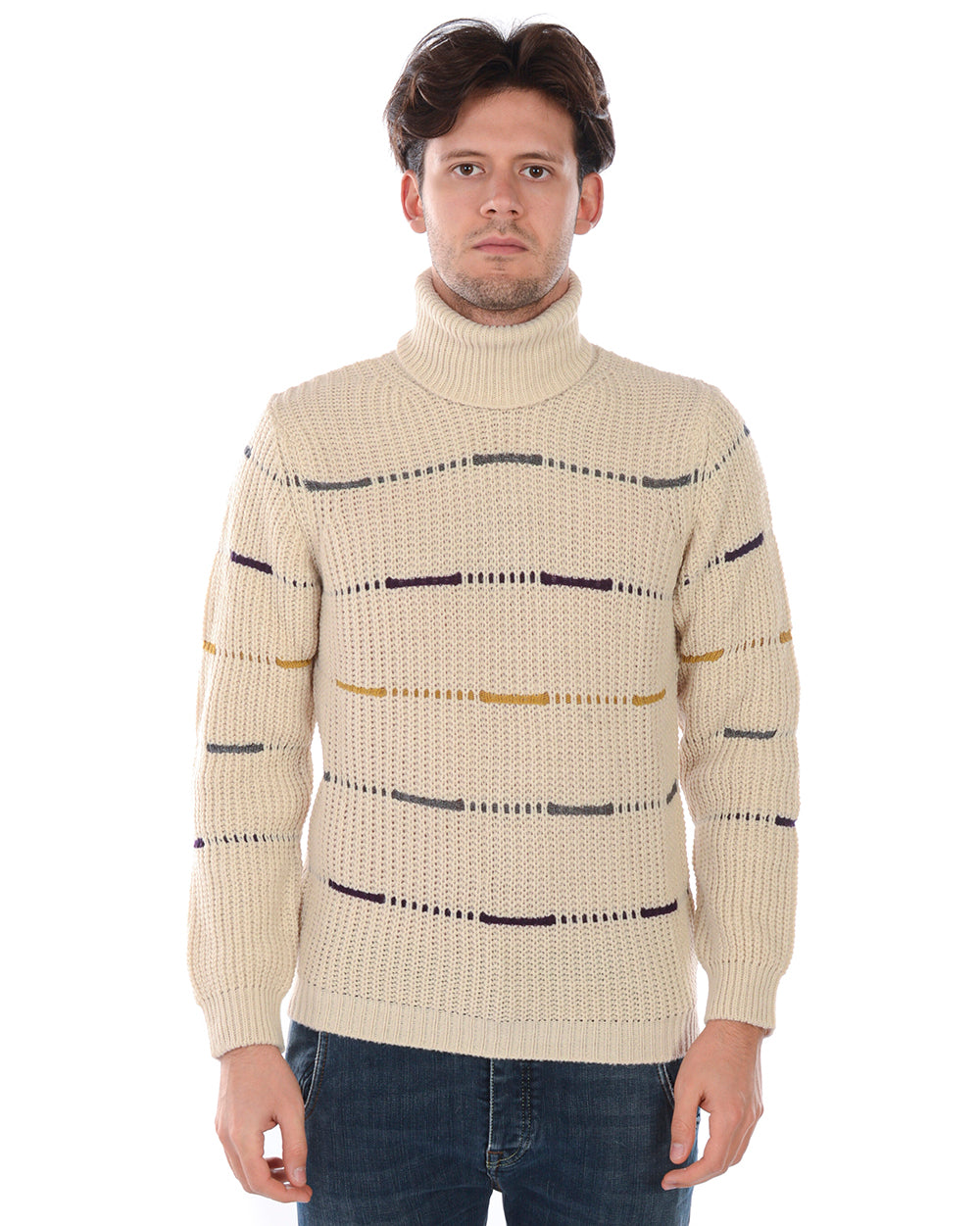 Pullover Maglia Eleganza Beige Daniele Alessandrini - mem39