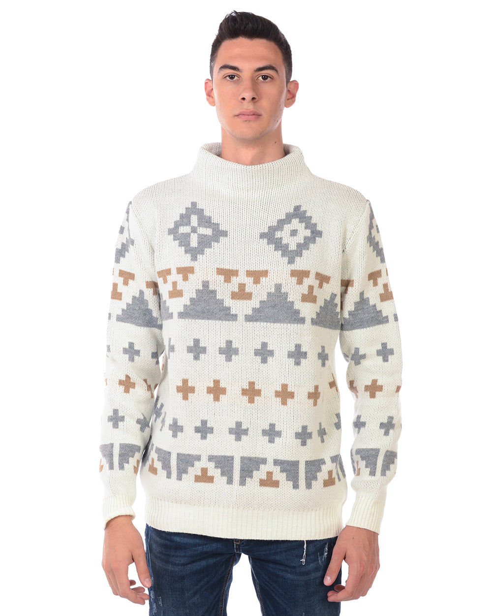 Maglione Beige Daniele Alessandrini 48 - mem39