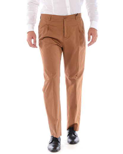 Pantaloni Marrone in Cotone Daniele Alessandrini - mem39