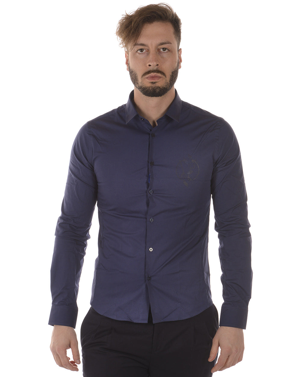 Camicia Versace Jeans Slim Fit Blu - mem39