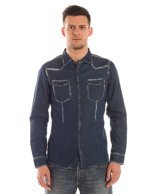 Camicia Denim Cotone Daniele Alessandrini - mem39