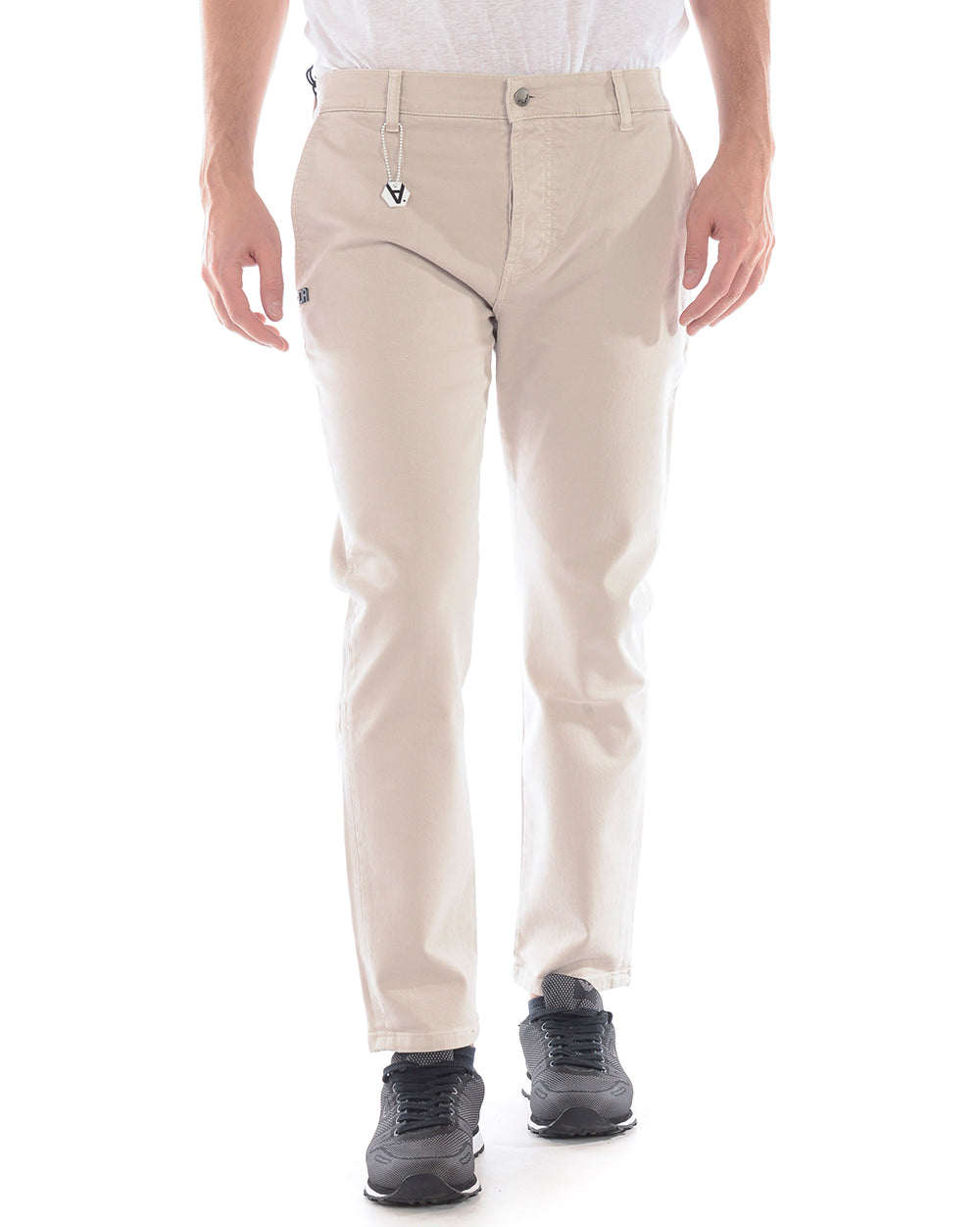 Pantaloni Marrone Cotone Elastan Daniele Alessandrini - mem39