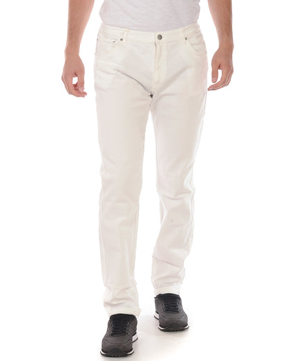 Pantaloni Bianchi Cotone Elastan Daniele Alessandrini - mem39