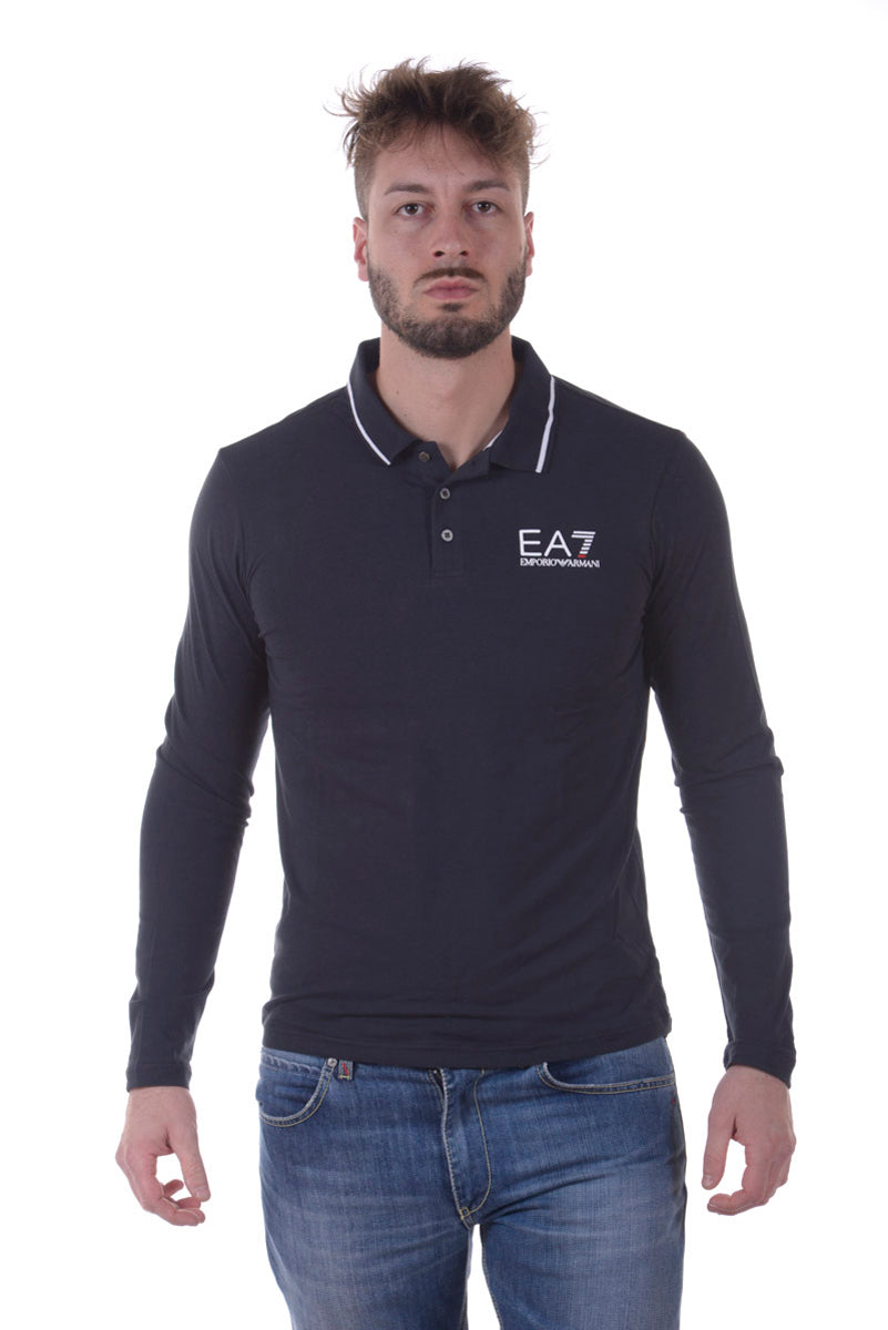 Polo Emporio Armani EA7 Blu Scuro con Logo Iconico - mem39