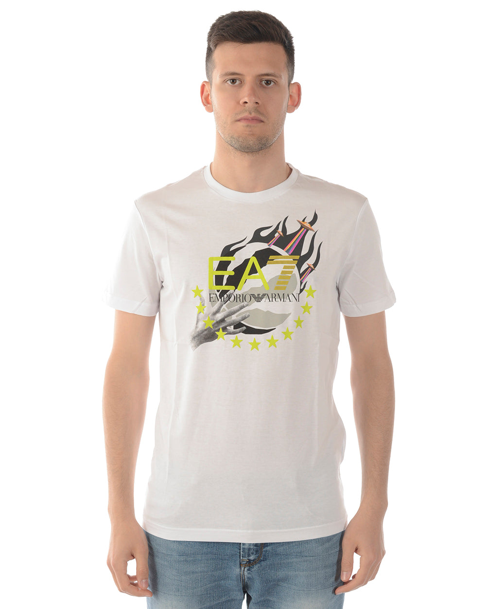 T-shirt stampata Emporio Armani EA7 - Bianco Scuro - mem39