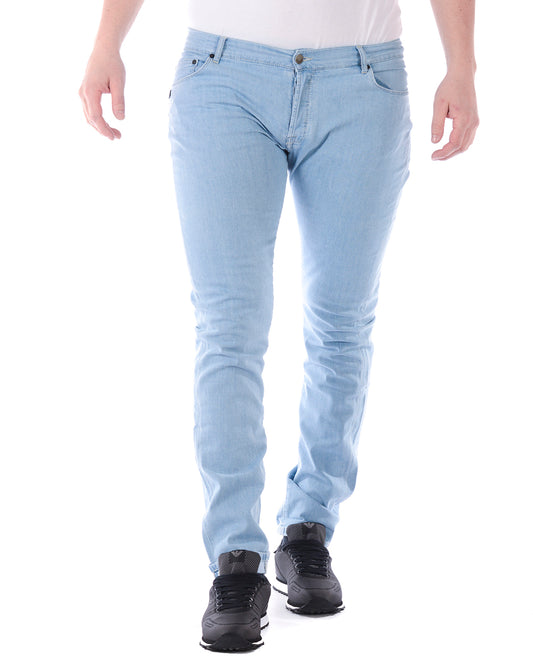 Jeans Denim Daniele Alessandrini con Chiusura a Bottoni - mem39