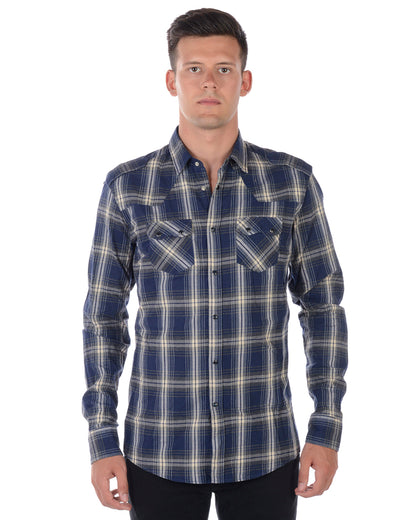 Camicia Daniele Alessandrini Blu in Cotone - Taglia 40 - mem39