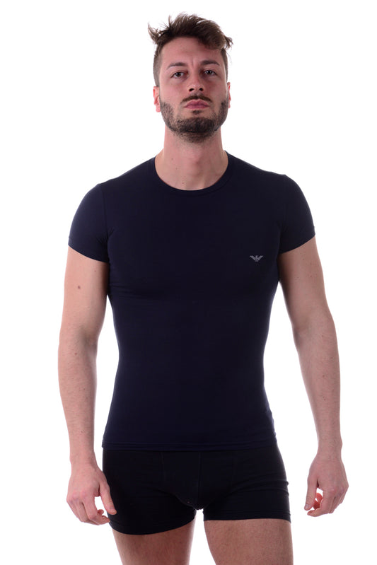 T-shirt Emporio Armani Blu Cotone ed Elastan - Taglia S - mem39