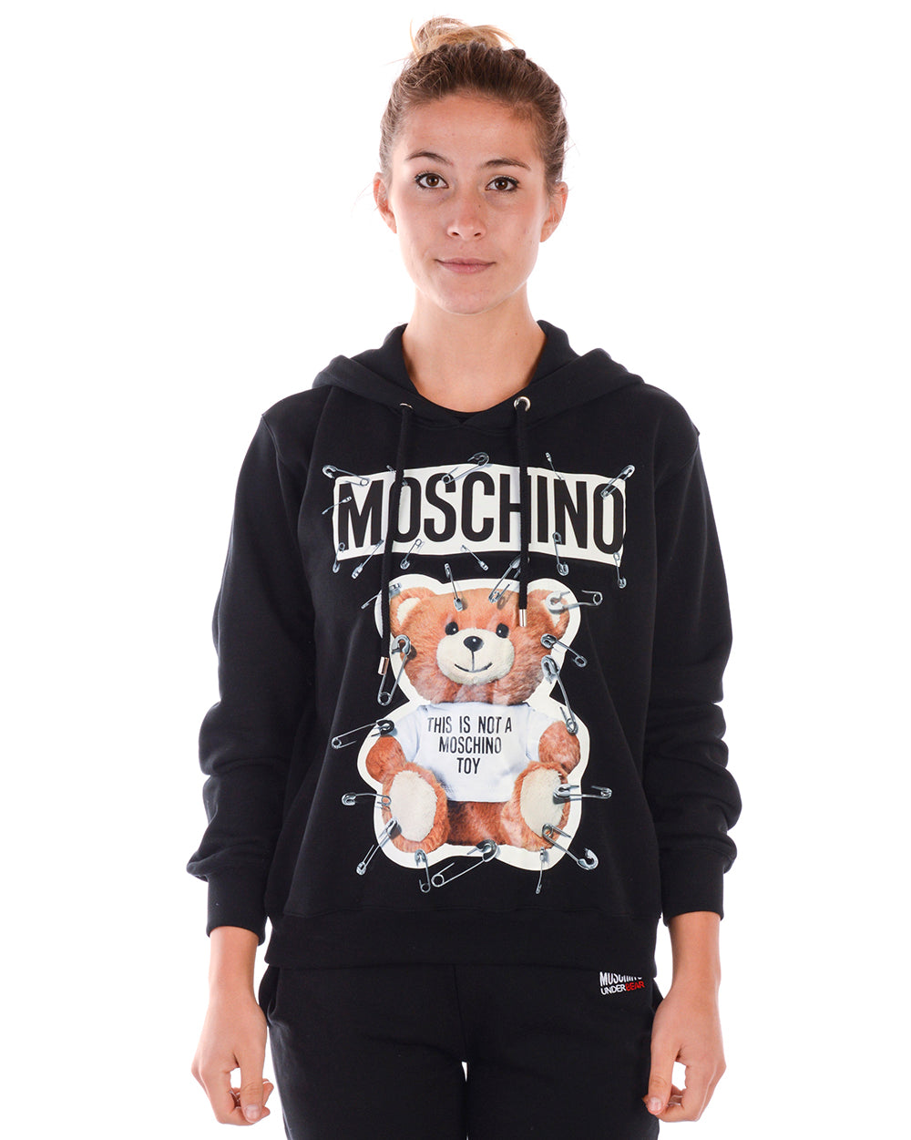 Felpa Moschino nera con cappuccio - mem39