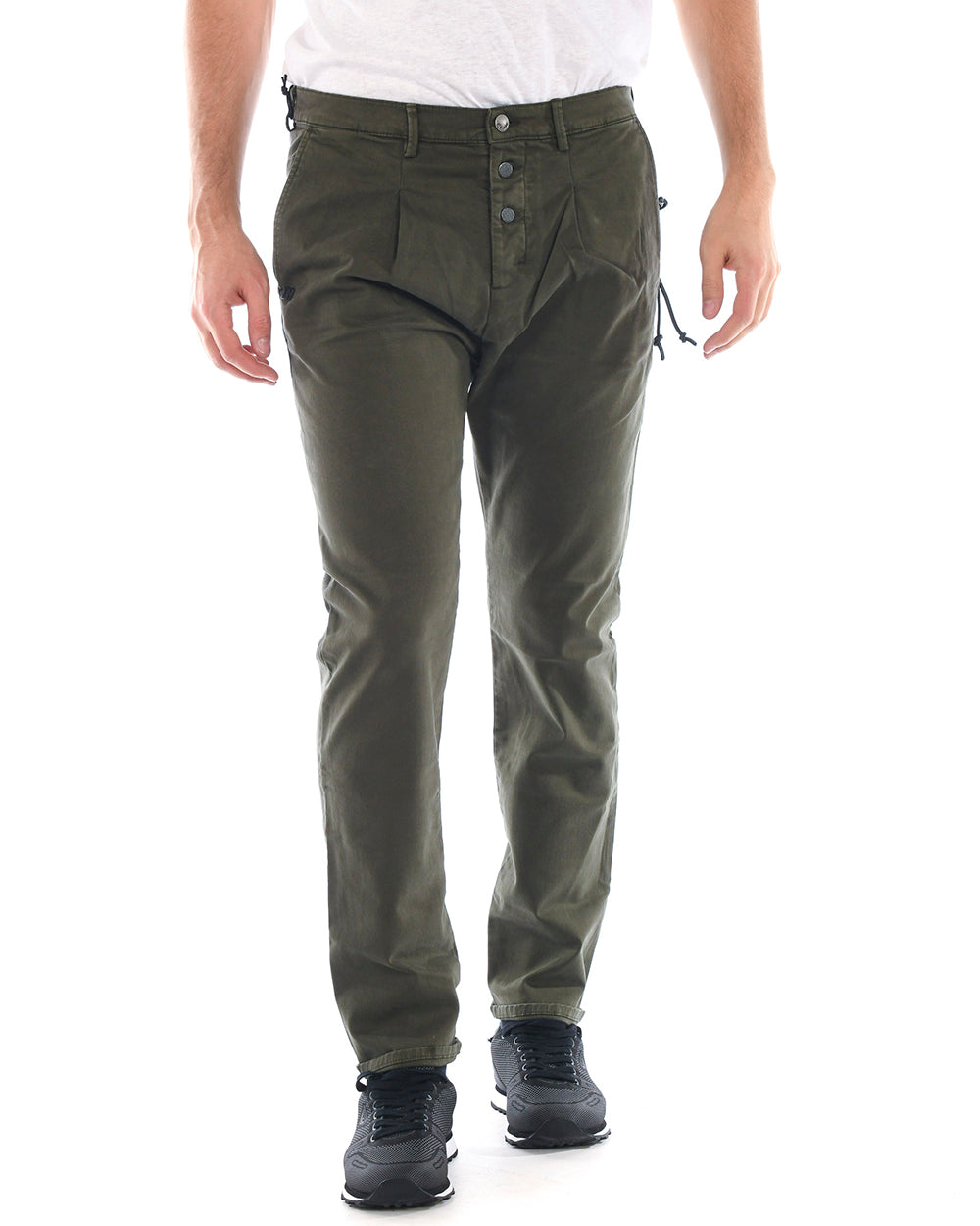 Pantaloni Daniele Alessandrini Verde Eleganza - mem39