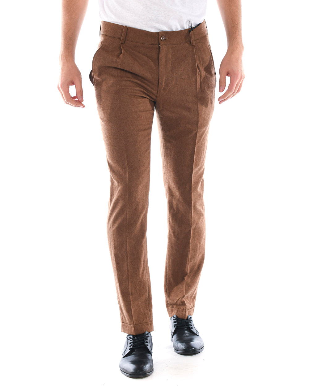 Pantaloni Daniele Alessandrini Cotone Marrone - mem39