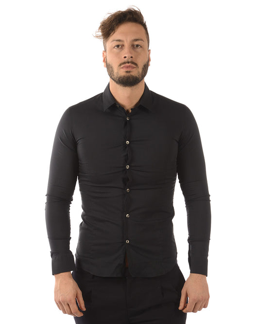 Camicia Blu Slim Fit Daniele Alessandrini - mem39