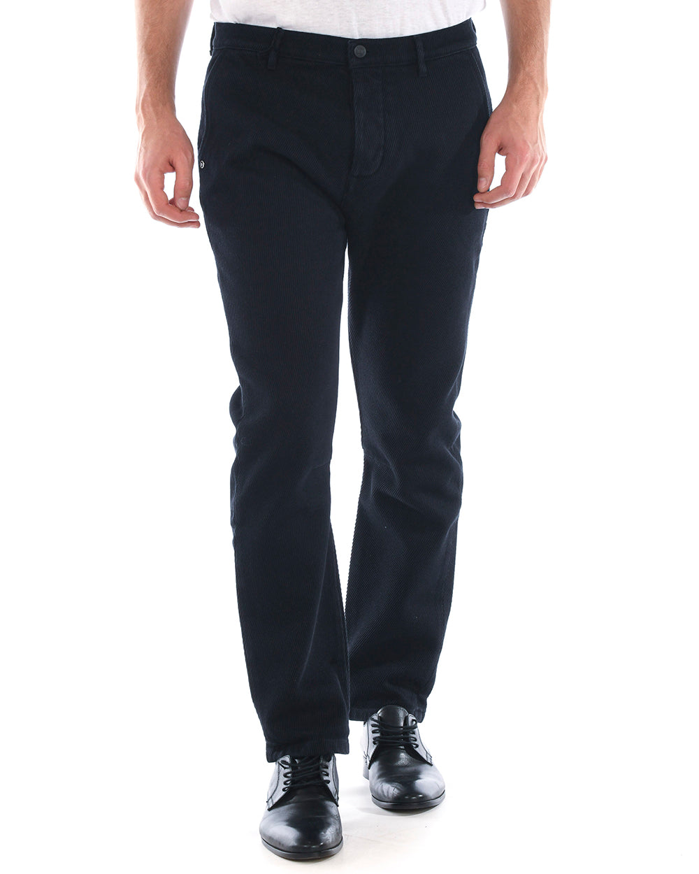 Pantaloni Blu Cotone ed Elastan Daniele Alessandrini - mem39