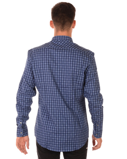 Camicia Daniele Alessandrini Blu in Cotone - Taglia 40 - mem39