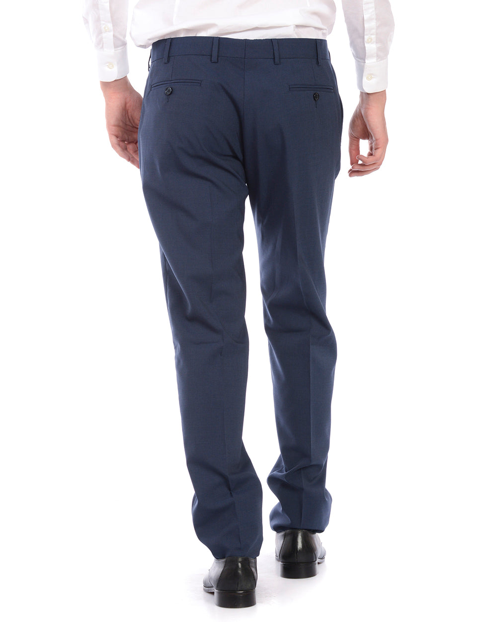 Pantaloni Blu Poliestere Lana Elastan Daniele Alessandrini - mem39