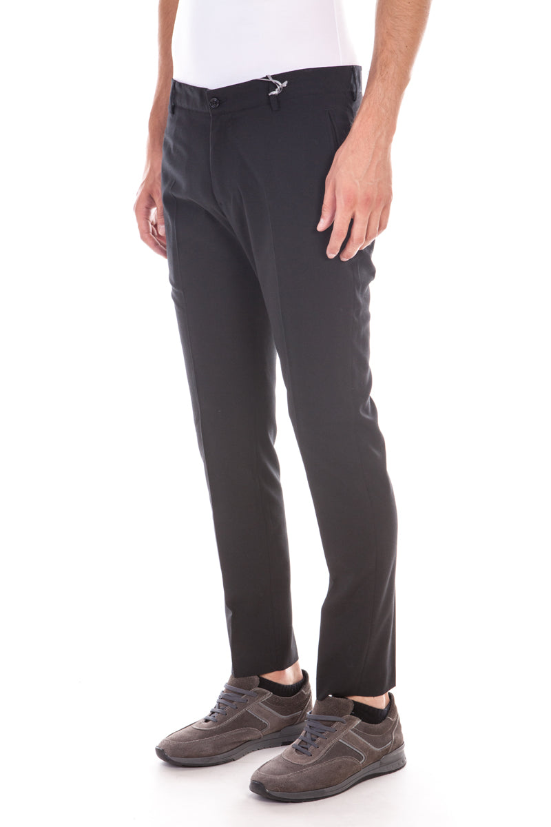 Pantaloni Daniele Alessandrini Cotone Elasticizzato Nero M - mem39