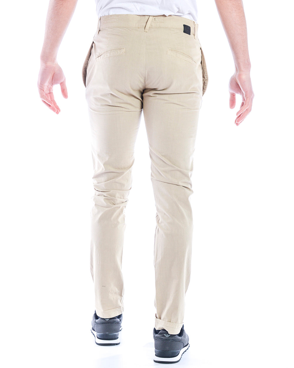 Pantaloni Daniele Alessandrini Beige in Cotone ed Elastan - mem39