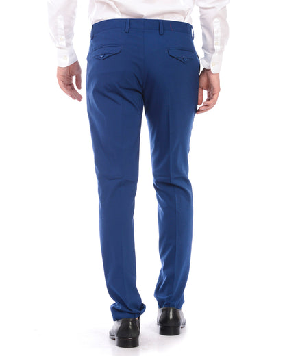 Pantaloni Blu Daniele Alessandrini 50 con Chiusura Zip - mem39