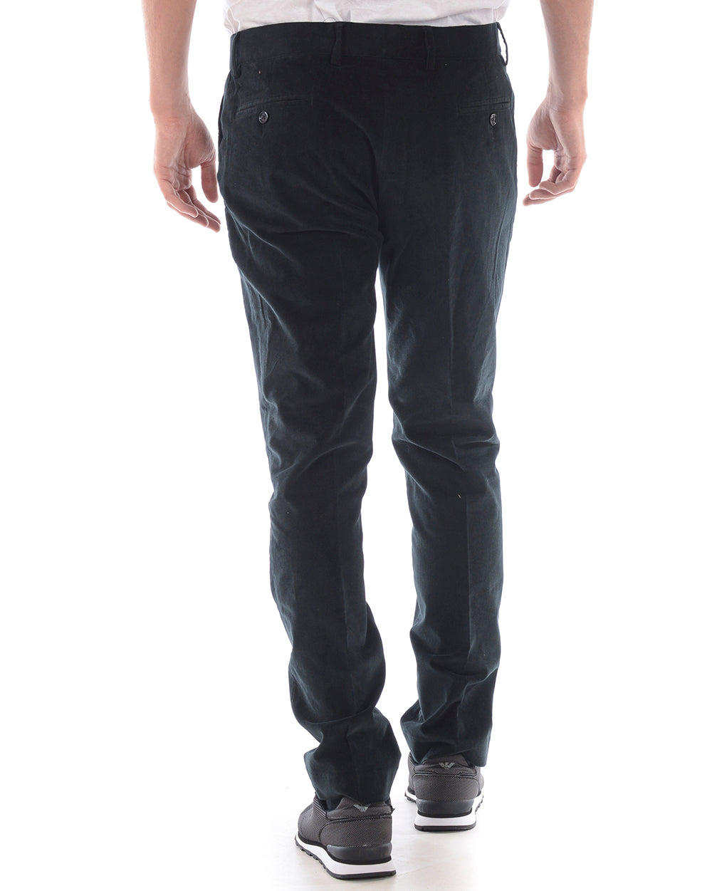 Pantaloni Daniele Alessandrini Nero Cotone & Elastan - mem39