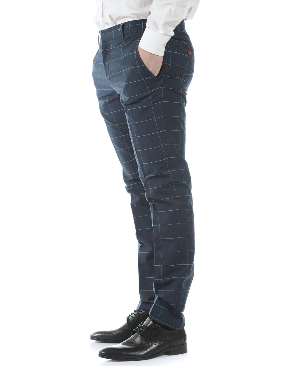 Pantaloni Daniele Alessandrini Blu 52 - Cotone e Lino - mem39