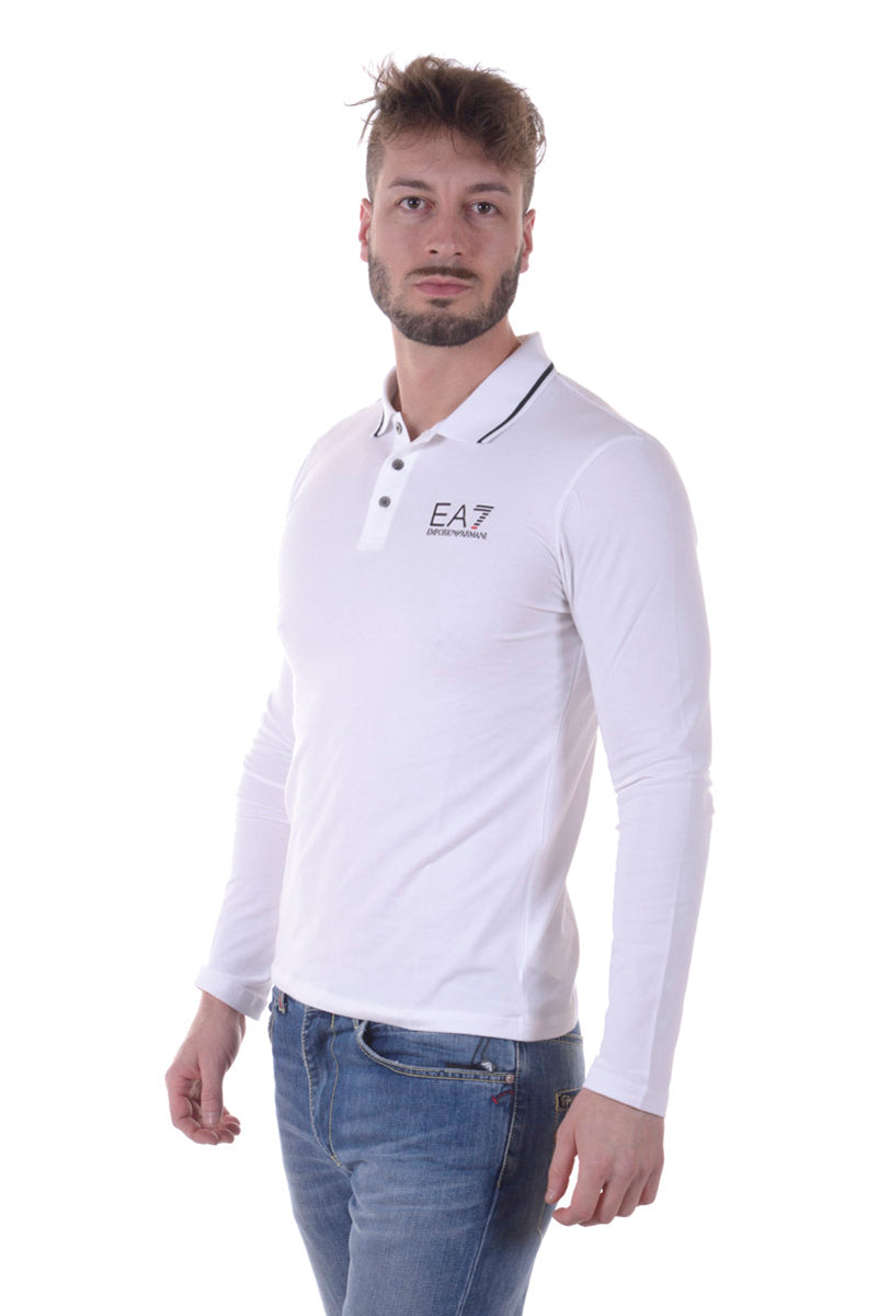 Polo Emporio Armani EA7 Bianco Ricamato - mem39