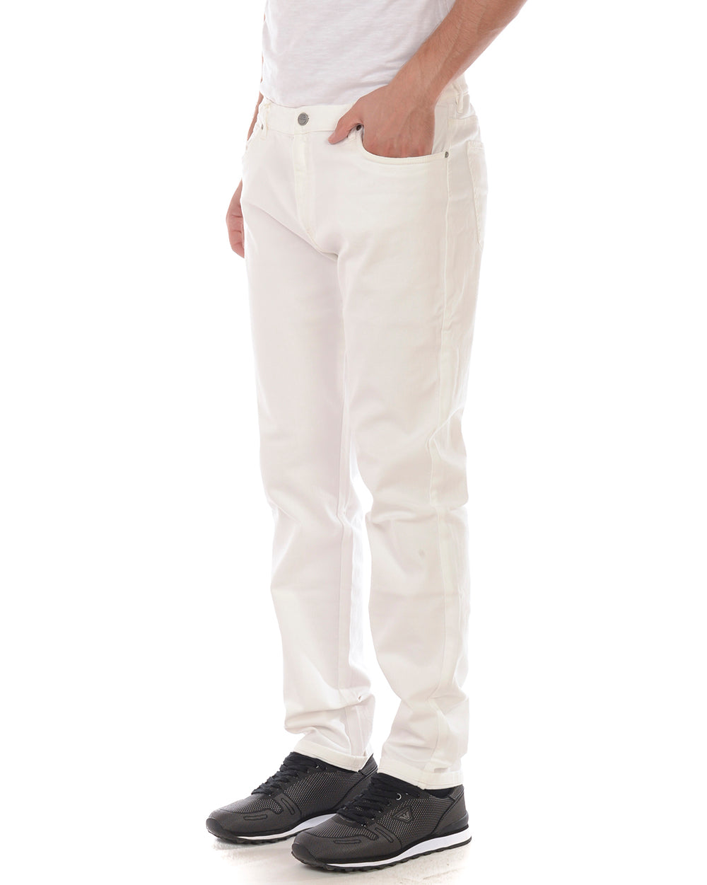 Pantaloni Bianchi Cotone Elastan Daniele Alessandrini - mem39