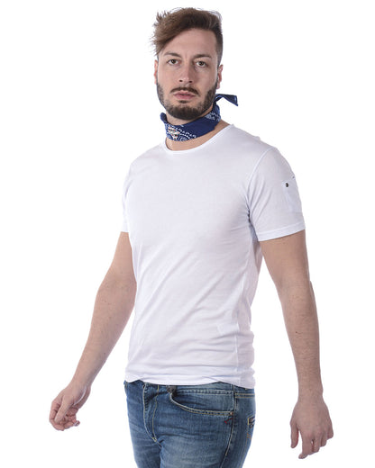 T-shirt Daniele Alessandrini con Foulard Integrato XXL Bianco Scuro - mem39