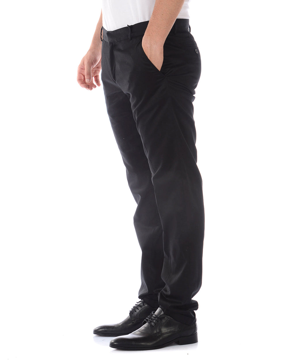 Pantaloni Nero Cotone ed Elastan Daniele Alessandrini - mem39