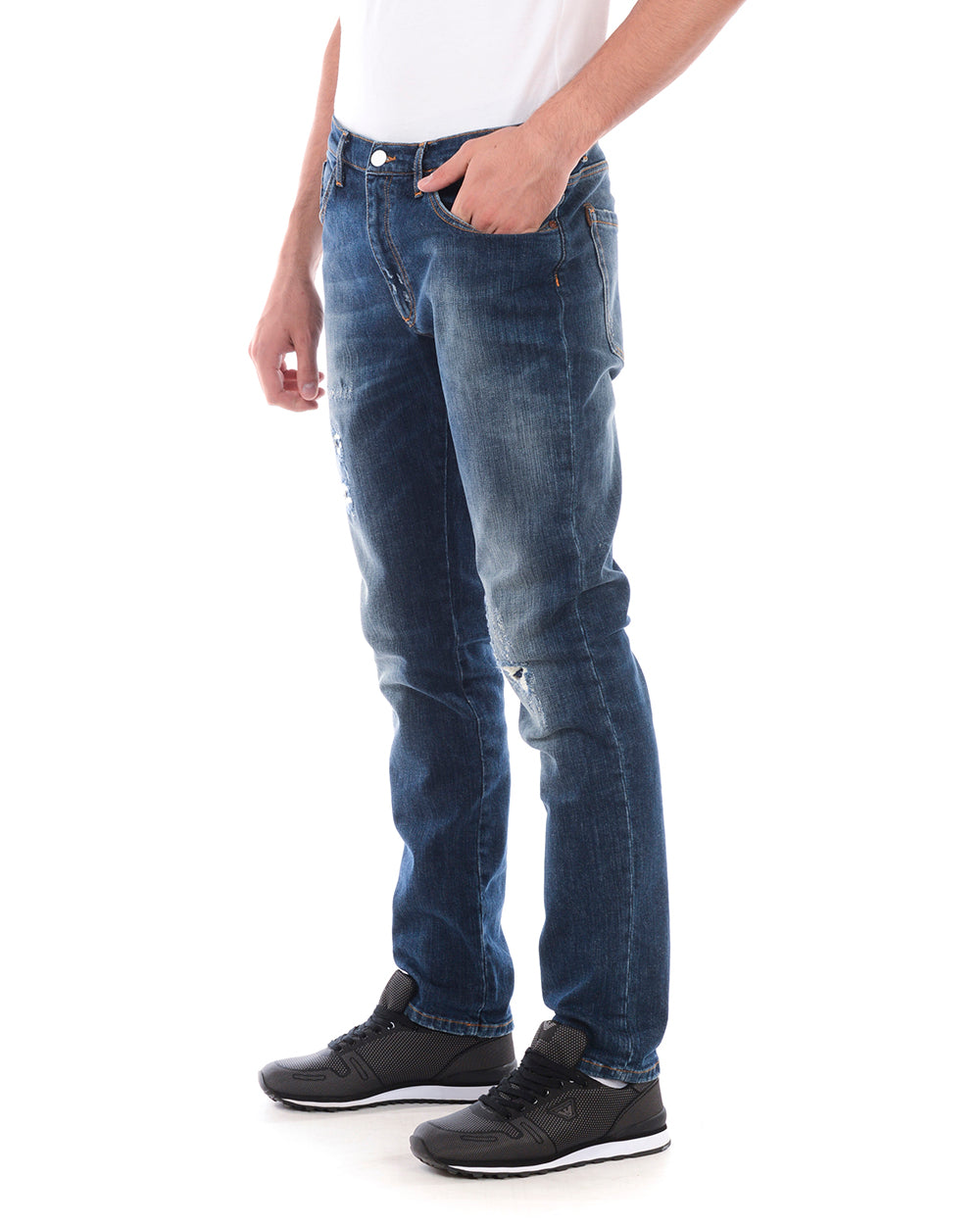 Jeans Denim Daniele Alessandrini 38 con Chiusura Zip e Bottoni - mem39