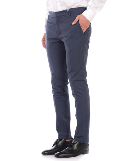 Pantaloni Blu Chiaro Cotone Daniele Alessandrini - mem39