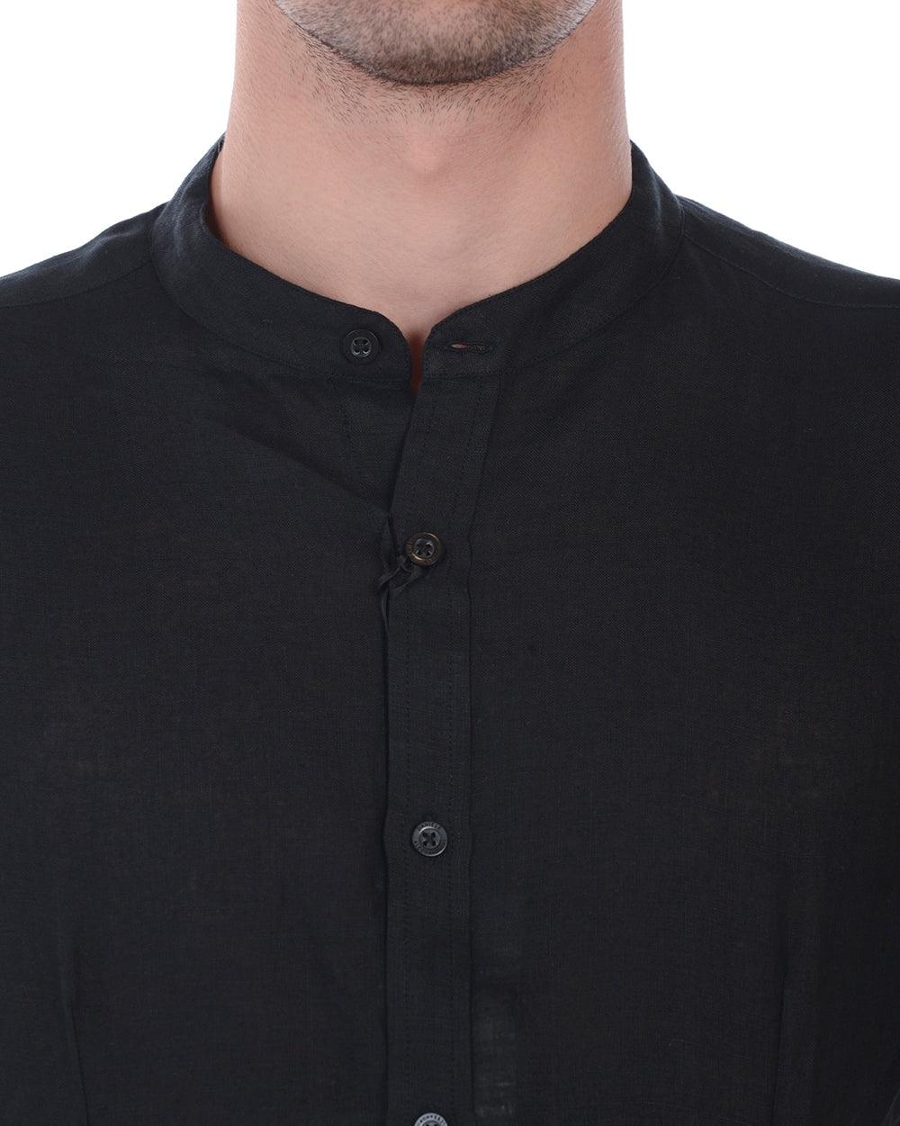 Camicia Lino Nero Daniele Alessandrini - mem39