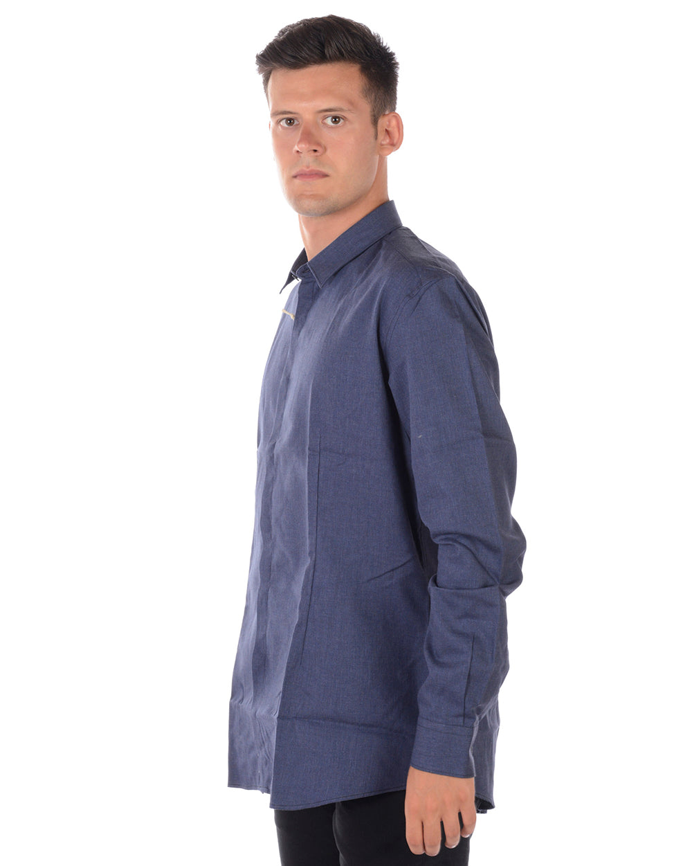 Camicia Blu Eleganza in Cotone - Daniele Alessandrini - mem39