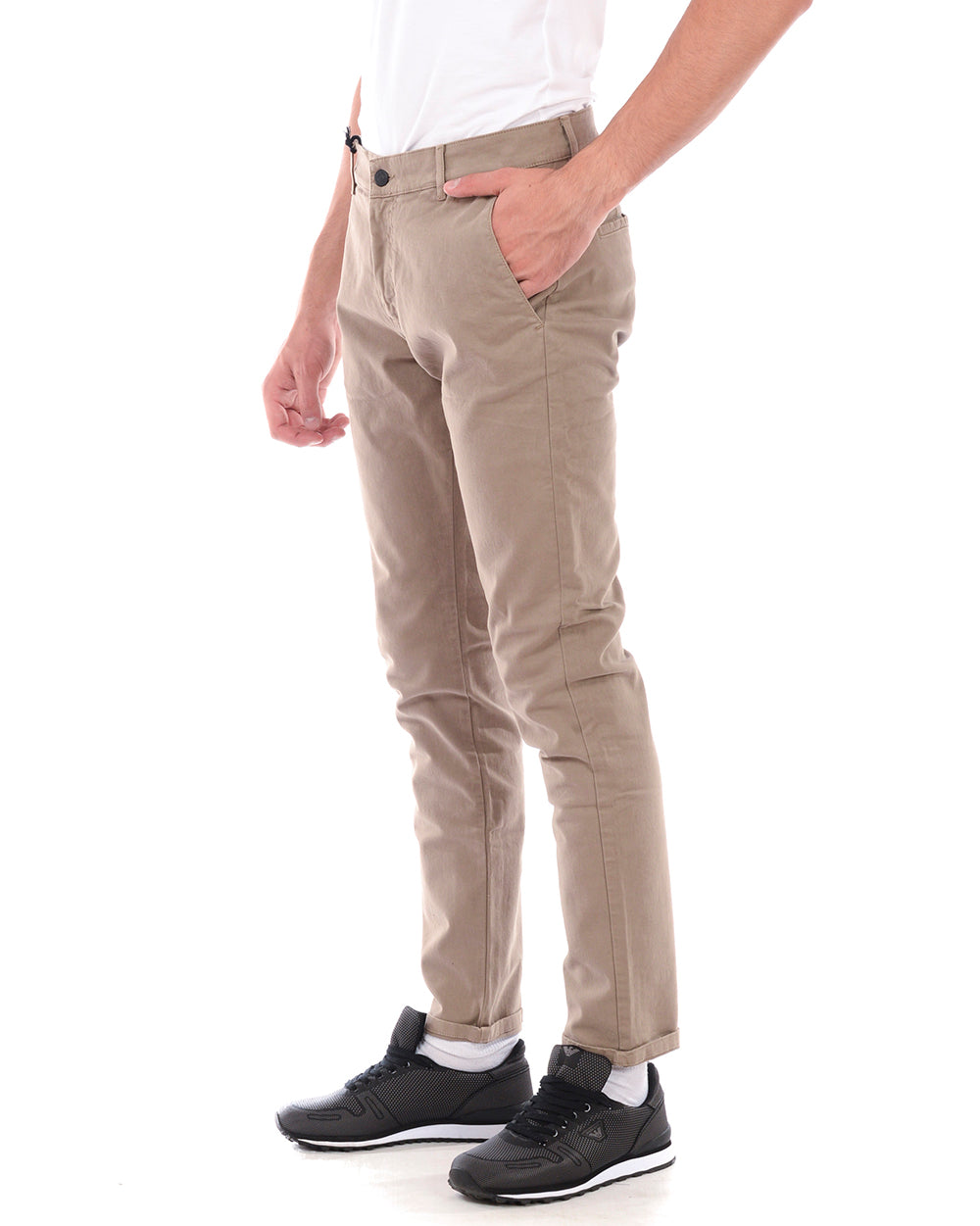 Pantaloni Daniele Alessandrini Beige in Cotone Elastan - mem39