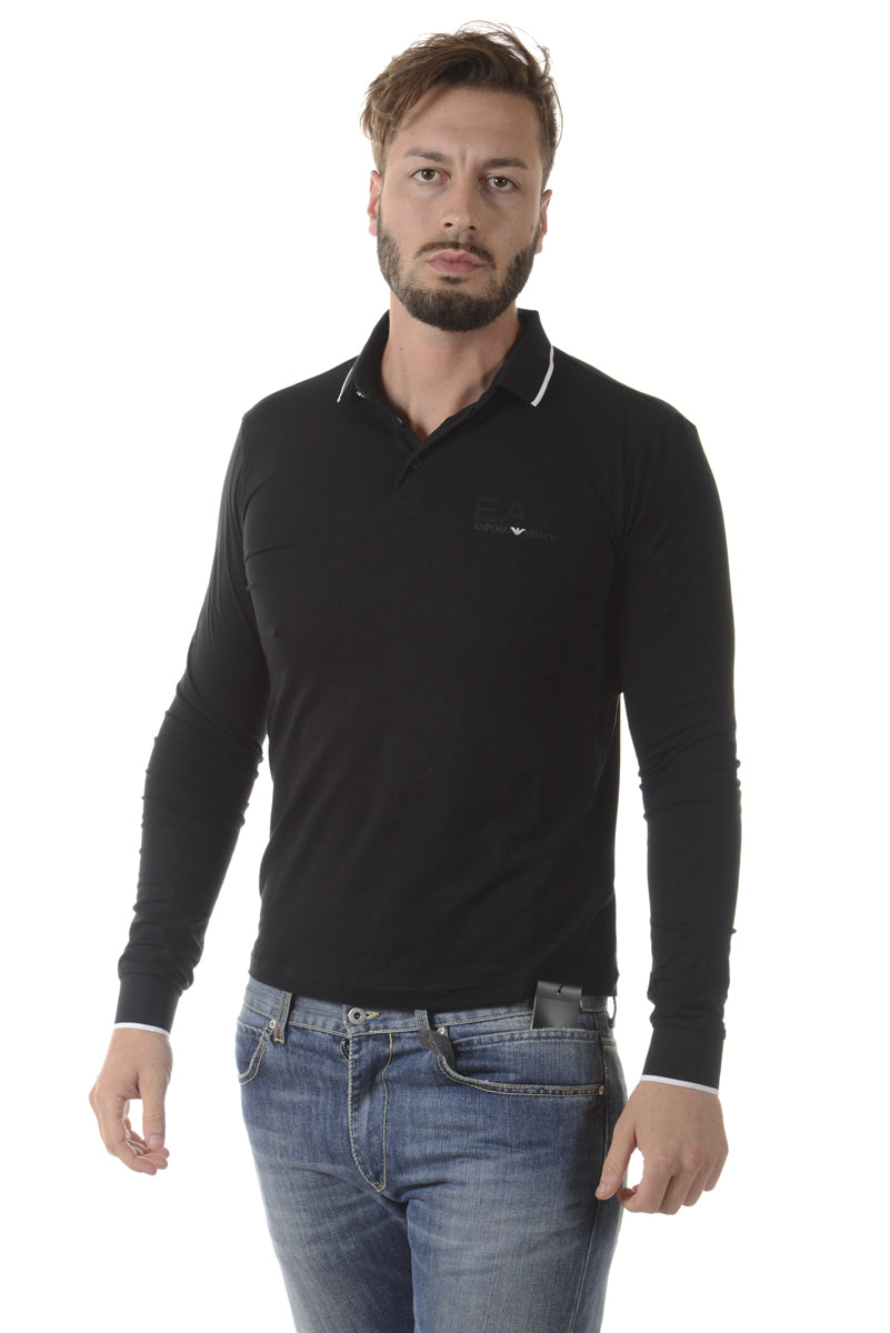 Polo EA7 Nero in Cotone Elastan by Emporio Armani - mem39