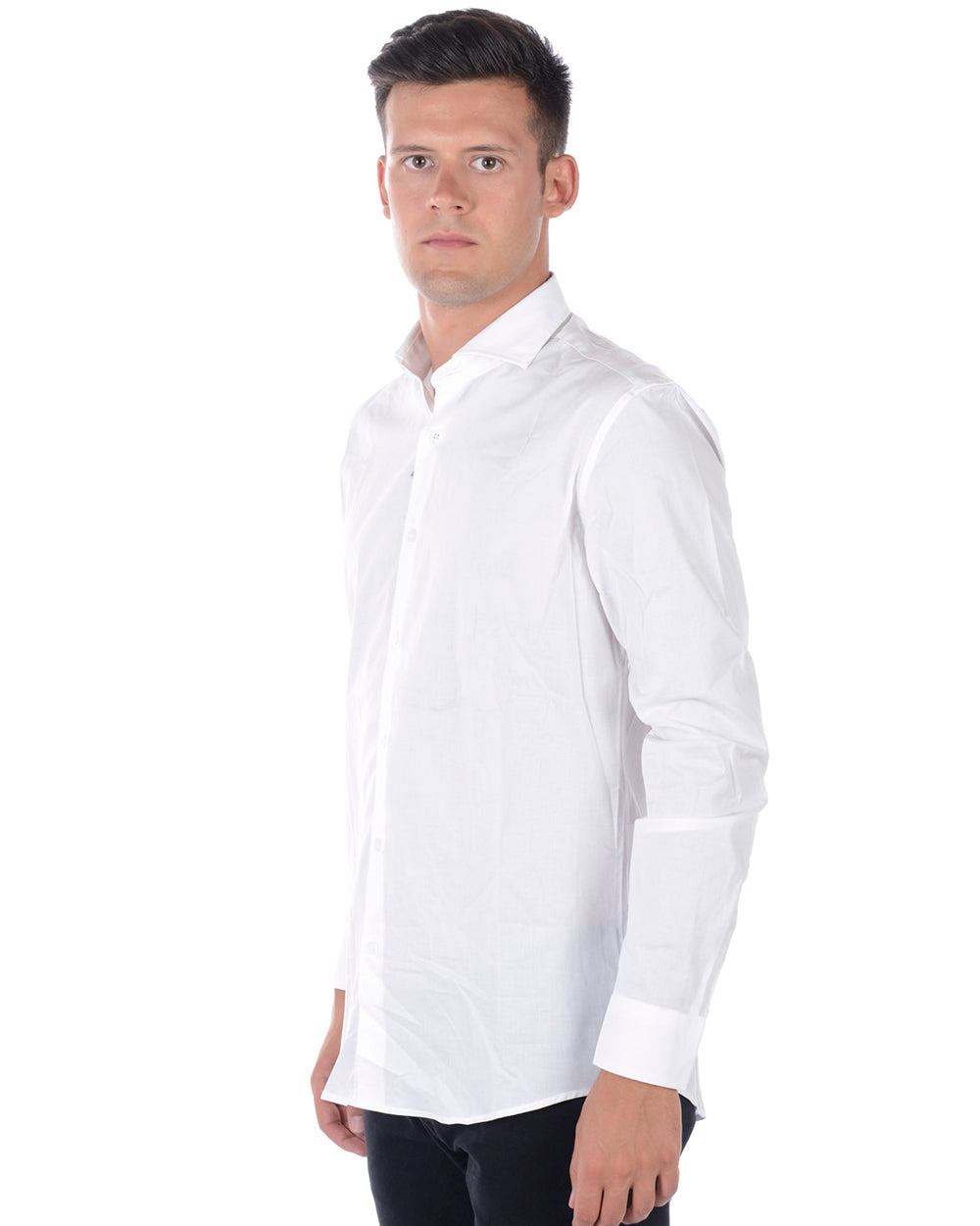 Camicia Bianca 44 in Cotone Italiano - Daniele Alessandrini - mem39