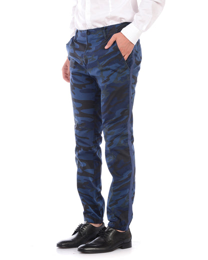 Pantaloni Eleganti Blu Daniele Alessandrini - mem39