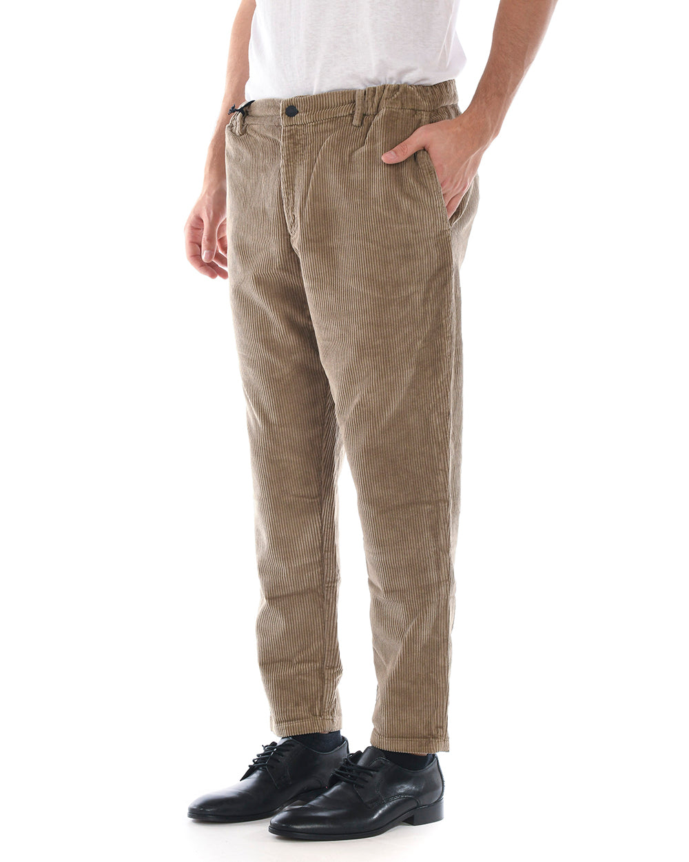 Pantaloni Beige Daniele Alessandrini in Cotone ed Elastan - mem39