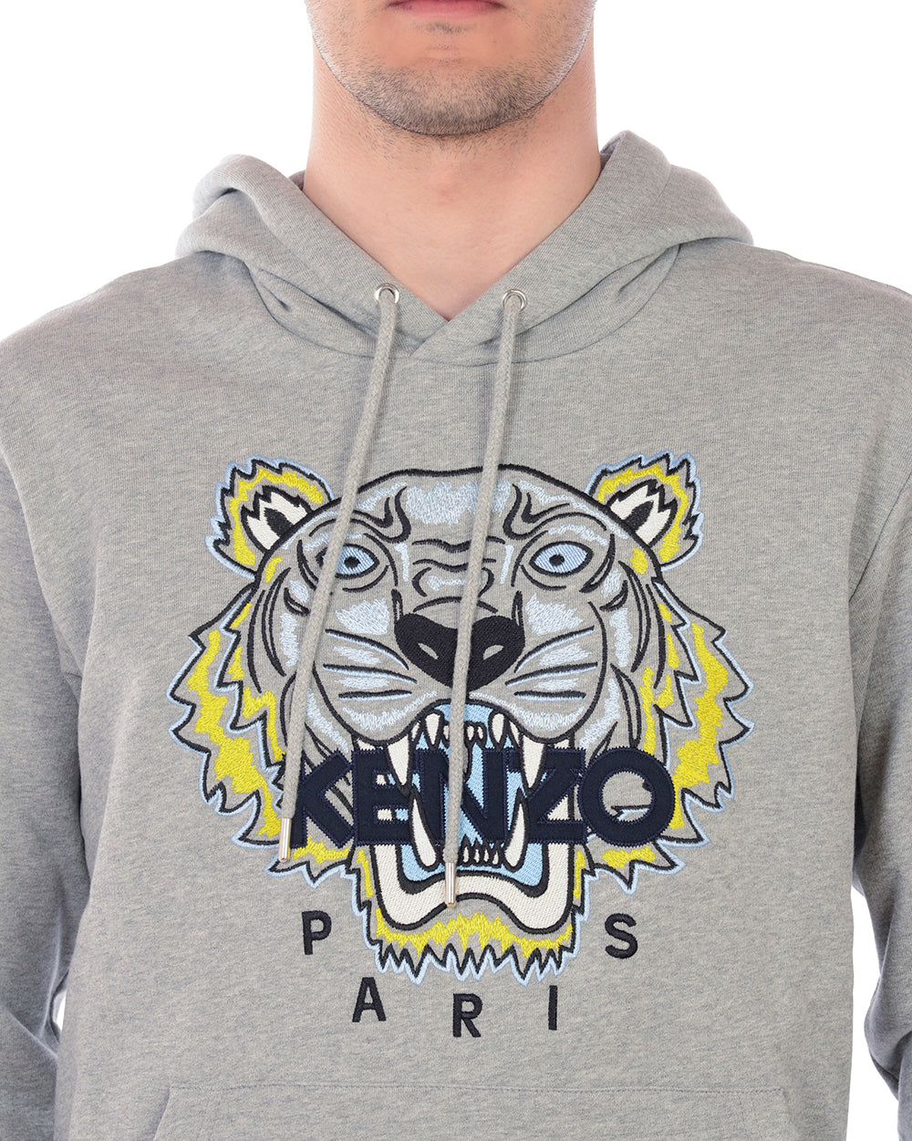 Felpa Kenzo Grigia Logo Ricamato - mem39