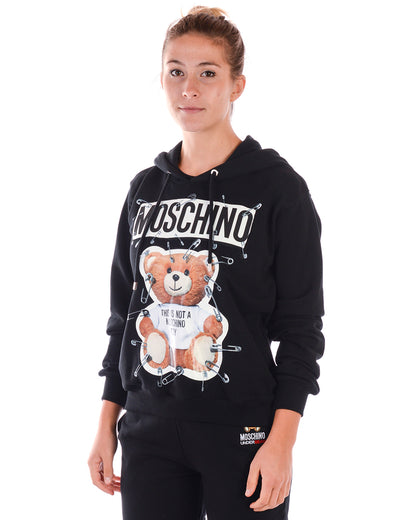 Felpa Moschino nera con cappuccio - mem39